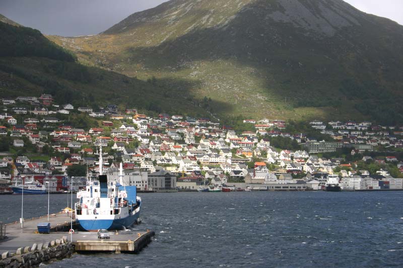 Aankomst in Måløy, Noorwegen