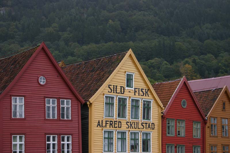 Het historische stadsdeel Bryggen in Bergen