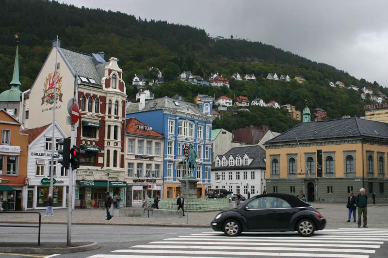 Het centrum van Bergen, Noorwegen