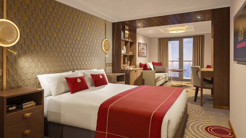 Princess Grill suite op Cunard Line cruiseschip Queen Anne