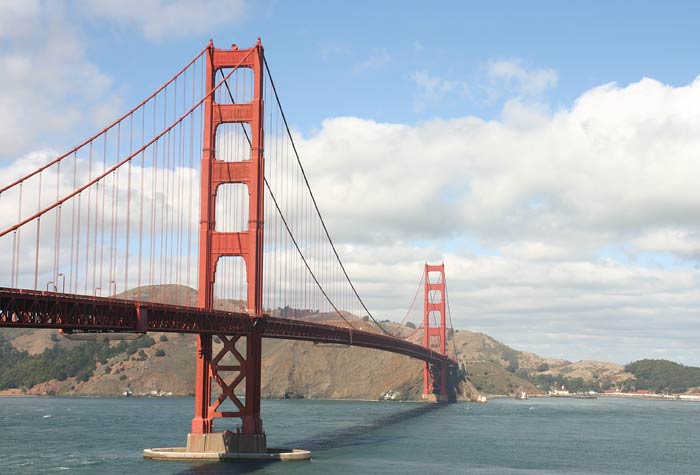 Fietsen over de Golden Gate brug in San Francisco